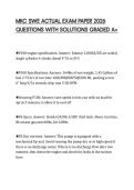 MKC SWE ACTUAL EXAM PAPER 2026 QUESTIONS WITH SOLUTIONS GRADED A&plus;