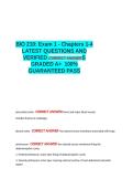 BIO 210 Exam 1 - Chapters 1-4 LATEST 2026-2027 QUESTIONS AND VERIFIED CORRECT ANSWERS 100- GUARANTEED PASS GRADED A&plus;&lowbar;&period;