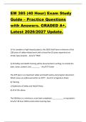 EM 385 &lpar;40 Hour&rpar; Exam Study  Guide &ndash; Practice Questions  with Answers&period; GRADED A&plus;&period;  Latest 2026&sol;2027 Update&period;  