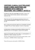 CERTIFIED CLINICAL ELECTROLOGIST EXAM FLORIDA QUESTIONS AND ANSWERS WITH COMPLETE SOLUTIONS 100&percnt; CORRECT RATED A&plus;