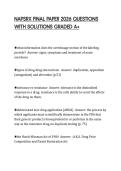 NAPSRX FINAL PAPER 2026 QUESTIONS WITH SOLUTIONS GRADED A&plus;NAPSRX FINAL PAPER 2026 QUESTIONS WITH SOLUTIONS GRADED A&plus;