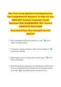 New York Crane Operator Licensing Practice  Test Comprehensive Resource To Help You Ace  2026-2027 Includes Frequently Tested  Questions With ELABORATED 100&percnt; Correct  COMPLETE SOLUTIONS   Guaranteed Pass First Attempt&excl;&excl; Current Update&excl;&excl; 