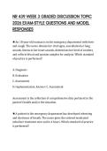 NR 439 WEEK 3 GRADED DISCUSSION TOPIC 2026 EXAM-STYLE QUESTIONS AND MODEL RESPONSES