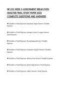 NR 533 WEEK 5 ASSIGNMENT BREAK-EVEN ANALYSIS FINAL STUDY PAPER 2026 COMPLETE QUESTIONS AND ANSWERS