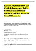 Evolve Comprehensive Exam  &lpar;Hesi&rpar; 1&period; Exam Study Guide &ndash;  Practice Questions with  Answers&period; GRADED A&plus;&period; Latest  2026&sol;2027 Update&period; 