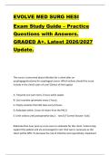 EVOLVE MED SURG HESI  Exam Study Guide &ndash; Practice  Questions with Answers&period;  GRADED A&plus;&period; Latest 2026&sol;2027  Update&period; 