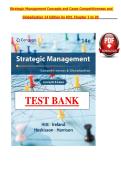 Test Bank  for Strategic Management Concepts and Cases Competitiveness and Globalization 14 Edition by Hitt&comma; Chapter 1 to 20