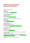NOCTI Culinary Arts Review Questions And Answers