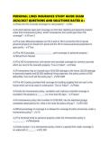 PERSONAL LINES INSURANCE STUDY GUIDE EXAM 2026&sol;2027 QUESTIONS AND SOLUTIONS RATED A&plus;