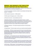 PERSONAL LINES INSURANCE LATEST EXAM ACTUAL 2026&sol;2027 QUESTIONS AND SOLUTIONS RATED A&plus;