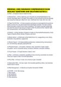 PERSONAL LINES INSURANCE COMPREHENSIVE EXAM 2026&sol;2027 QUESTIONS AND SOLUTIONS RATED A&plus;