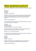 PERSONAL LINES INSURANCE FINAL EXAM ACTUAL 2026&sol;2027 QUESTIONS AND SOLUTIONS RATED A&plus;