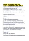 PERSONAL LINES INSURANCE EXAMS SCRIPT 2026&sol;2027 QUESTIONS AND SOLUTIONS RATED A&plus;