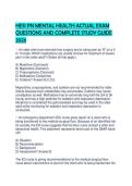 HESI PN MENTAL HEALTH ACTUAL EXAM QUESTIONS AND COMPLETE STUDY GUIDE 2026