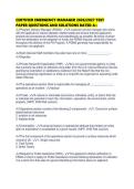 CERTIFIED EMERGENCY MANAGER 2026&sol;2027 TEST PAPER QUESTIONS AND SOLUTIONS RATED A&plus;