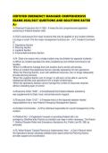 CERTIFIED EMERGENCY MANAGER COMPREHENSIVE EXAMS 2026&sol;2027 QUESTIONS AND SOLUTIONS RATED A&plus;