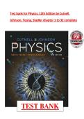 Test bank for Physics&comma; 12th Edition by Cutnell&comma;  Johnson&comma; Young&comma; Stadler chapter 1 to 32 complete