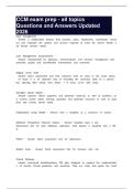 CCM exam prep - all topics Questions and Answers Updated 2026