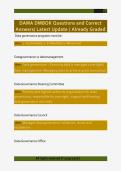 DAMA DMBOK Questions and Correct  Answers&sol; Latest Update &sol; Already Graded