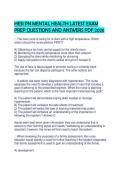 HESI PN MENTAL HEALTH LATEST EXAM PREP QUESTIONS AND ANSWERS PDF 2026