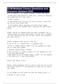 CCM Multiple Choice Questions and Answers Updated 2026