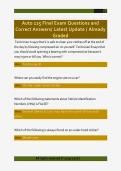 Auto 125 Final Exam Questions and  Correct Answers&sol; Latest Update &sol; Already  Graded 