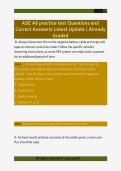 ASE A6 practice test Questions and  Correct Answers&sol; Latest Update &sol; Already  Graded 