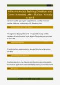 Adhesive Anchor Training Questions and  Correct Answers&sol; Latest Update &sol; Already  Graded
