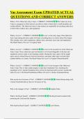 Vac Assessment Exam UPDATED ACTUAL  QUESTIONS AND CORRECT ANSWERS