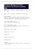 Disability Management Exam Questions and Answers Updated 2026