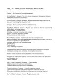 FINC 341 FINAL EXAM REVIEW QUESTIONS