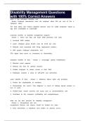 Disability Management Questions with 100&percnt; Correct Answers