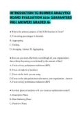 INTRODUCTION TO BUSINESS ANALYTICS BOARD EVALUATION 2026 GUARANTEED PASS ANSWERS GRADED A&plus;