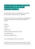 INTRODUCTION TO BUSINESS ANALYTICS EXAMINATION SET 2026 SOLVED QUESTIONS GRADED A&plus;