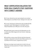 NR667 CERTIFICATION EVALUATION TEST PAPER 2026 COMPLETE STUDY QUESTIONS WITH CORRECT ANSWERS