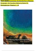 TEST BANK Geosystems&colon; An Introduction to Physical   Geography&comma; 5th Canadian Edition by Robert W&period;  Christopherson Chapters 1 - 20 