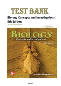 Test Bank - for Biology Concepts and Investigations 5th Edition by Mari&euml;lle Hoefnagels&comma; All Chapters &vert; Complete Guide A&plus;&vert;Guaranteed pass 100&percnt; &vert;Latest Edition&period;