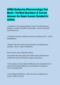 APEA Endocrine Pharmacology Test Bank &vert; Verified Questions & Correct Answers for Exam Success Graded A&plus; &lpar;2026&rpar;