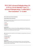 WGU D115 Advanced Pathophysiology OA ACTUAL EXAM 2026&sol;2027 Units 2-7 &vert; Advanced Pathophysiology &vert; Verified Q&A &vert; Pass Guaranteed - A&plus; Graded