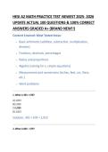 HESI A2 MATH PRACTICE TEST NEWEST 2025- 2026 UPDATE ACTUAL 100 QUESTIONS & 100&percnt; CORRECT ANSWERS GRADED A&plus; &lpar;BRAND NEW&excl;&excl;&rpar;