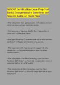 AGACNP Certification Exam Prep Test Bank &vert; Comprehensive Questions and Answers Guide A&plus; Exam Prep