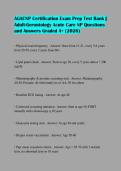 AGACNP Certification Exam Prep Test Bank &vert; Adult-Gerontology Acute Care NP Questions and Answers Graded A&plus; &lpar;2026&rpar;