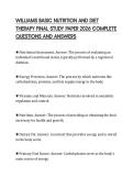 WILLIAMS BASIC NUTRITION AND DIET THERAPY FINAL STUDY PAPER 2026 COMPLETE QUESTIONS AND ANSWERS