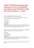 Walden NURS 6630 Psychopharmacology Final Exam ACTUAL EXAM 2026&sol;2027 &vert; Psychopharmacology NURS 6630 &vert; Verified Q&A &vert; Pass Guaranteed - A&plus; Graded