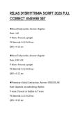 RELIAS DYSRHYTHMIA SCRIPT 2026 FULL CORRECT ANSWER SET