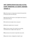 WRT CERTIFICATION EXAM 2026 ACTUAL SCRIPT PRESENTING ACCURATE ANSWERS GRADED A&plus;