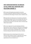 WRT WATER RESTORATION TECHNICIAN ACTUAL PAPER 2026 QUESTIONS WITH SOLUTIONS GRADED A&plus;