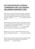 WRT WATER RESTORATION TECHNICIAN COMPREHENSIVE SCRIPT 2026 QUESTIONS AND ANSWERS GUARANTEED TO PASS
