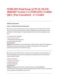 NURS 6531 Final Exam ACTUAL EXAM 2026&sol;2027 Version 1 2 &vert; NURS 6531 &vert; Verified Q&A &vert; Pass Guaranteed - A&plus; Graded