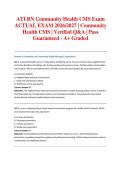 ATI RN Community Health CMS Exam ACTUAL EXAM 2026&sol;2027 &vert; Community Health CMS &vert; Verified Q&A &vert; Pass Guaranteed - A&plus; Graded